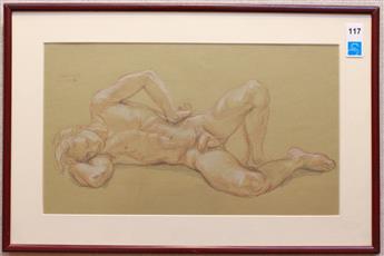 PAUL CADMUS Resting Male Nude (NM 43 b).